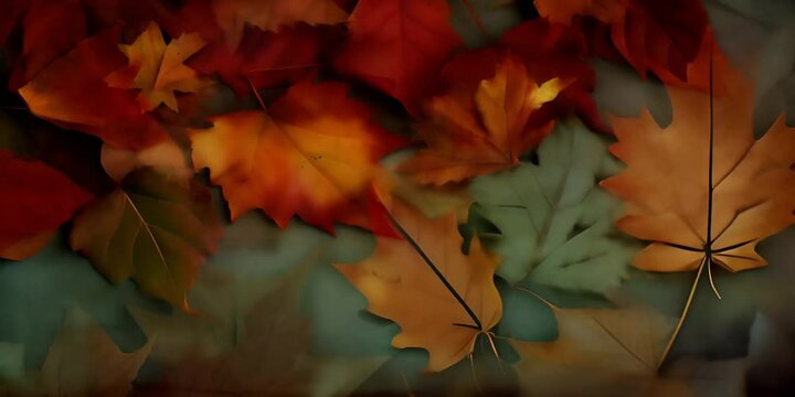 backdrop green colors fall style vintage leaves with background colored Autumn