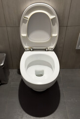 White toilet in the toilet room