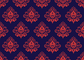 Ethnic Pattern. Ethnic India seamless pattern design oriental style. Damask India Motif.