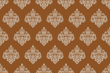Ethnic Pattern. Ethnic India seamless pattern design oriental style. Damask India Motif.