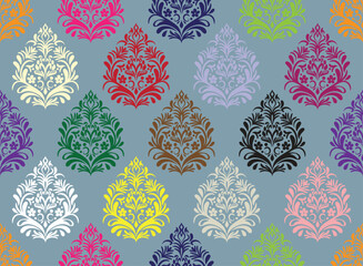Ethnic Pattern. Ethnic India seamless pattern design oriental style. Damask India Motif.