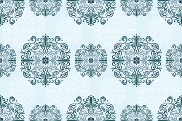 Ethnic Pattern. Ethnic India seamless pattern design oriental style. Damask India Motif.