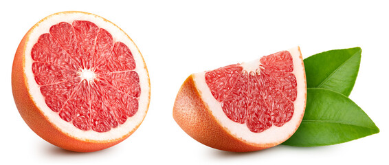 Isolated grapefruit with leaf - 756982860