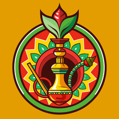 Hookah logo in the Mexican style 