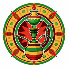 Fototapeta na wymiar Hookah logo in the Mexican style 