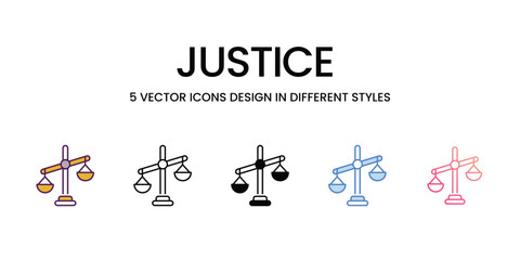 Justice  icons set vector stock illustration