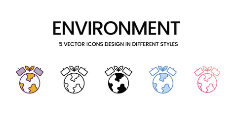 Environment  icons set vector stock illustration