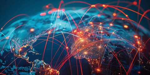 Global logistics on map