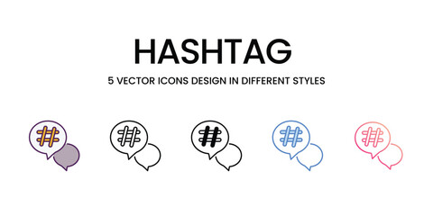 Hashtag  icons set vector stock illustration