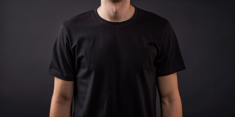 Naklejka premium Black t-shirts mockup for branding