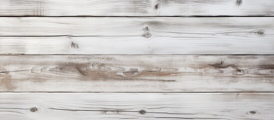 A detailed shot of a white hardwood plank flooring with a blurred background, showcasing the natural wood grain pattern and texture