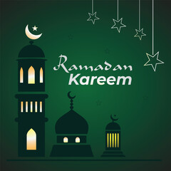 Print  Ramadan Kareem mosque lenten background