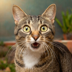 Fototapeta premium a startled cat