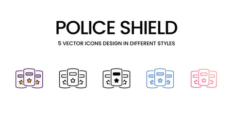 Police Shield icons set vector stock illustration
