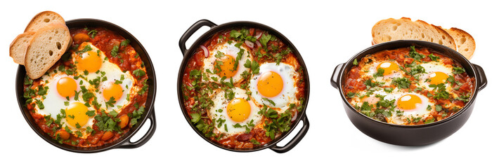 Traditional Shakshuka with Poached Eggs and Herbs