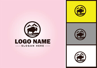 bison logo vector art icon graphics for business brand icon bison logo template © sahadul