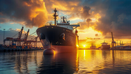 Obraz premium Freight ship in harbor