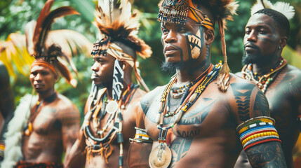 Young African tribe people with tattoos