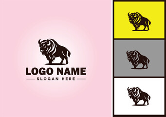 bison logo vector art icon graphics for business brand icon bison logo template © sahadul