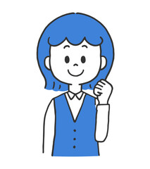 Fototapeta premium ガッツポーズ 笑顔 制服の女性