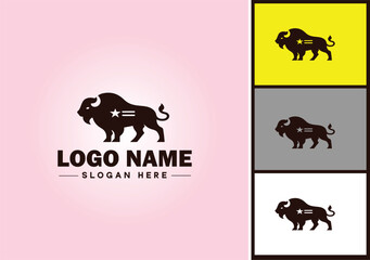 bison logo vector art icon graphics for business brand icon bison logo template