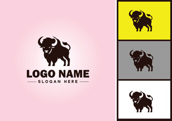 bison logo vector art icon graphics for business brand icon bison logo template