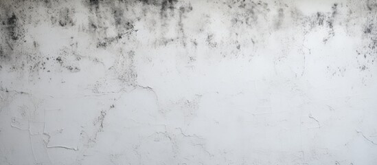 A detailed image of a white wall covered in black mold, showcasing the effects of water damage and neglect on the monochrome photography backdrop - obrazy, fototapety, plakaty