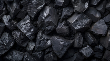 Coal Lumps with Copy Space for Text, Dark and Textured Background for Energy and Industrial Concepts, Generative AI

 - obrazy, fototapety, plakaty