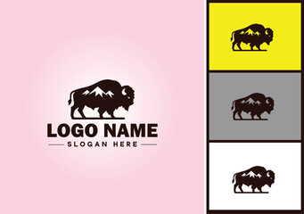bison logo vector art icon graphics for business brand icon bison logo template
