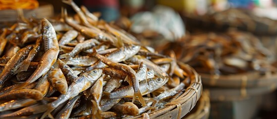 dried anchovy or small fish - obrazy, fototapety, plakaty