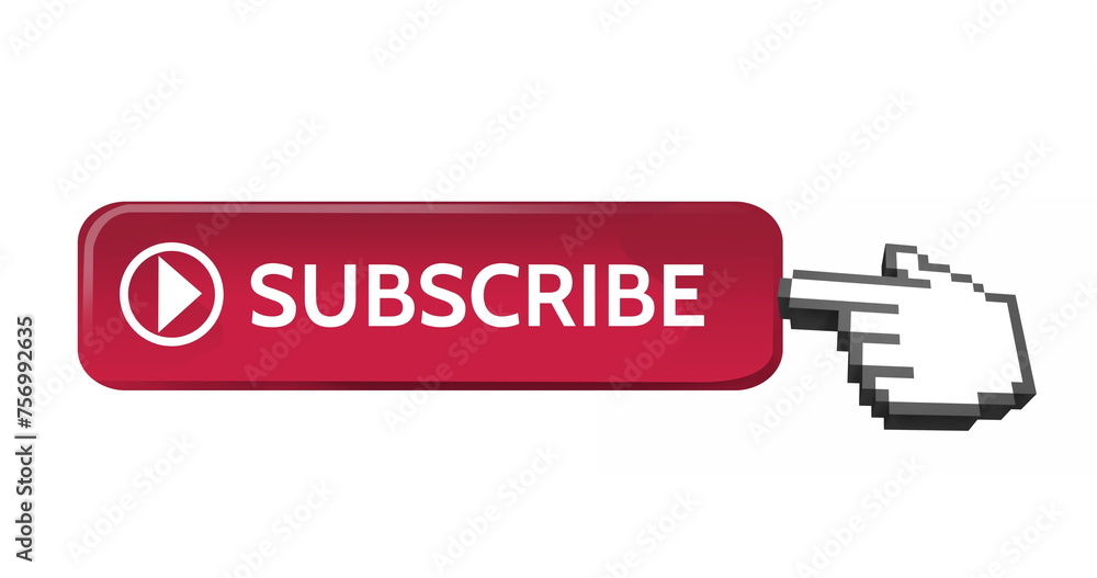 Poster 4k digital image features a pink subscription button with a moving hand icon.