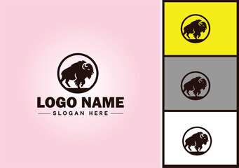 bison logo vector art icon graphics for business brand icon bison logo template