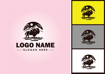 bison logo vector art icon graphics for business brand icon bison logo template © sahadul