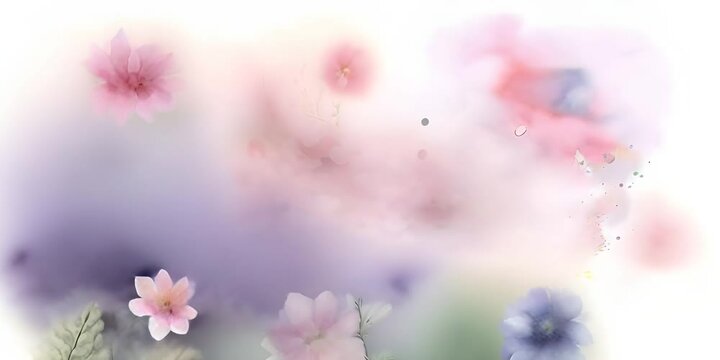 background transparent with watercolor floral spring 