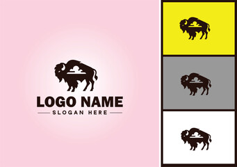 bison logo vector art icon graphics for business brand icon bison logo template