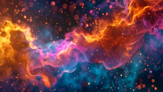 abstract background with colorful smoke and stars
