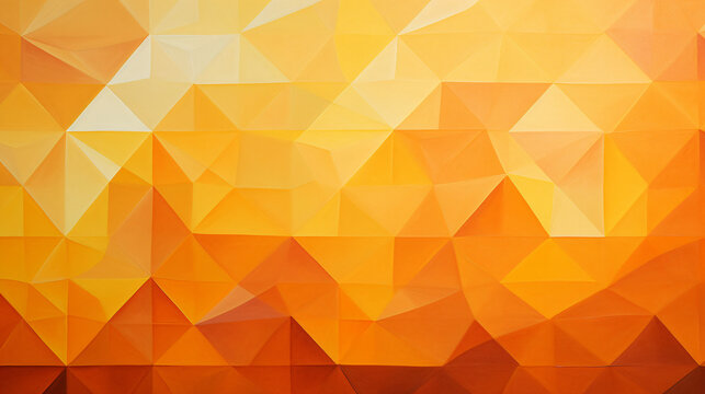A geometric pattern of triangles in shades of orange.