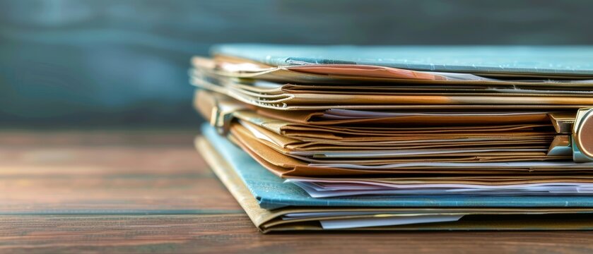 Important documents in a folder against a plain background