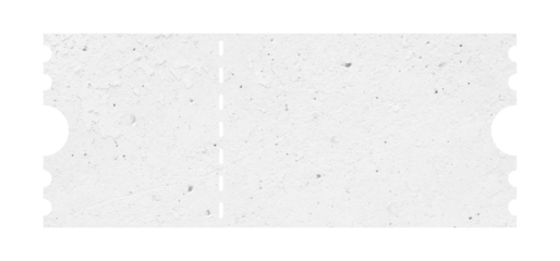 White ticket isolated with paper texture for mockups