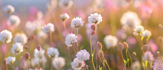 Macro photo of California wildflowers blooming in South SF Bay Area - obrazy, fototapety, plakaty