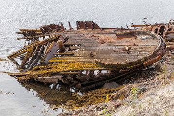 Cemetery of ships in the Murmansk region