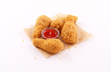 fried chicken legs with ketchup