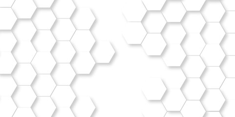 Vector abstract white Hexagonal Background. Luxury transparent Pattern. 3D Futuristic abstract honeycomb mosaic white background. geometric mesh cell texture. modern futuristic wallpaper.