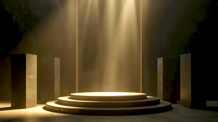Obraz premium Podium with stage spotlight background