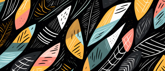 Abstract black strokes. Hand-sketched vector pattern.