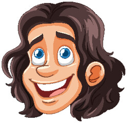 Vector illustration of a smiling cartoon face