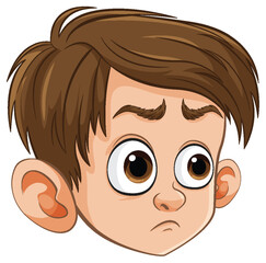 Vector illustration of a boy with a surprised look.