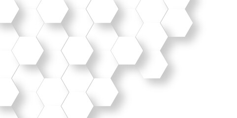 Vector White Hexagonal Background. Luxury transparent Pattern. 3D Futuristic abstract honeycomb mosaic white background. geometric mesh cell texture. modern futuristic wallpaper.