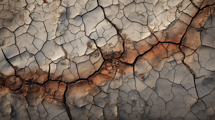 Abstract textures in a cracked mudflat - obrazy, fototapety, plakaty