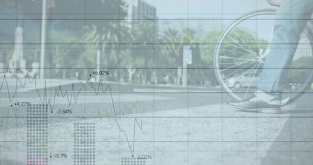 Image of data processing over cityscape